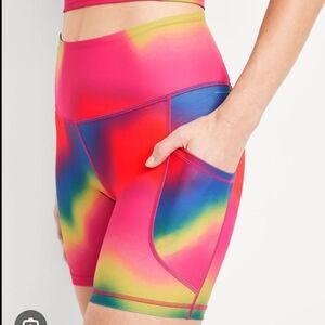 Free W/ Purchase Old Navy Women's Rainbow Tie Dye Athletic Shorts Size Large NWT
